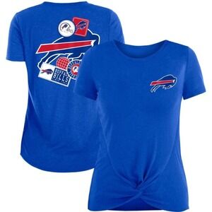 NFL Buffalo Bills T-Shirt Twist Front Graphic Tee Top Royal Blue‎ XXL NWT